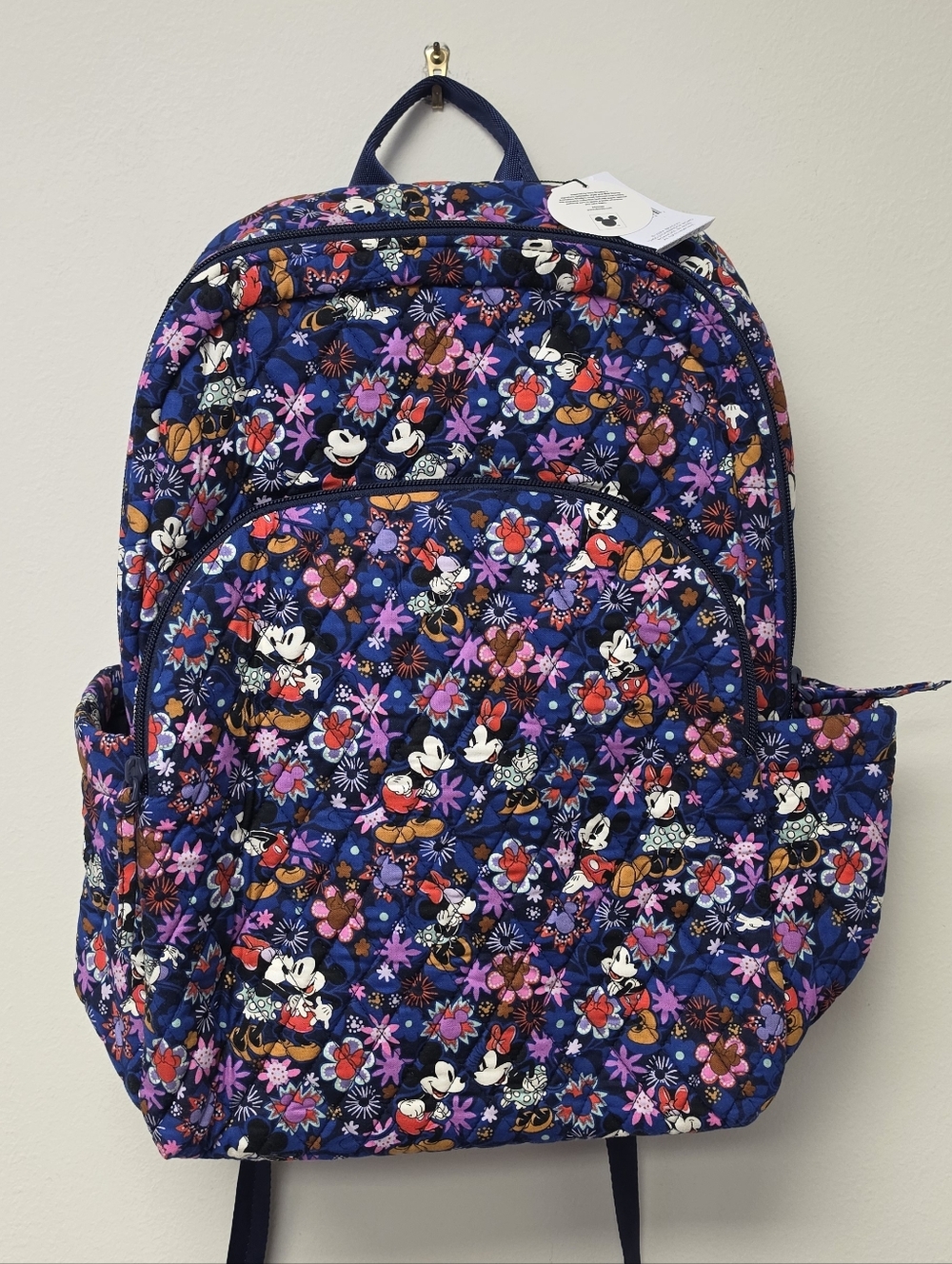 Vera Bradley Disney Mickey Minnie sweet floral Essential Large Backpack Blue